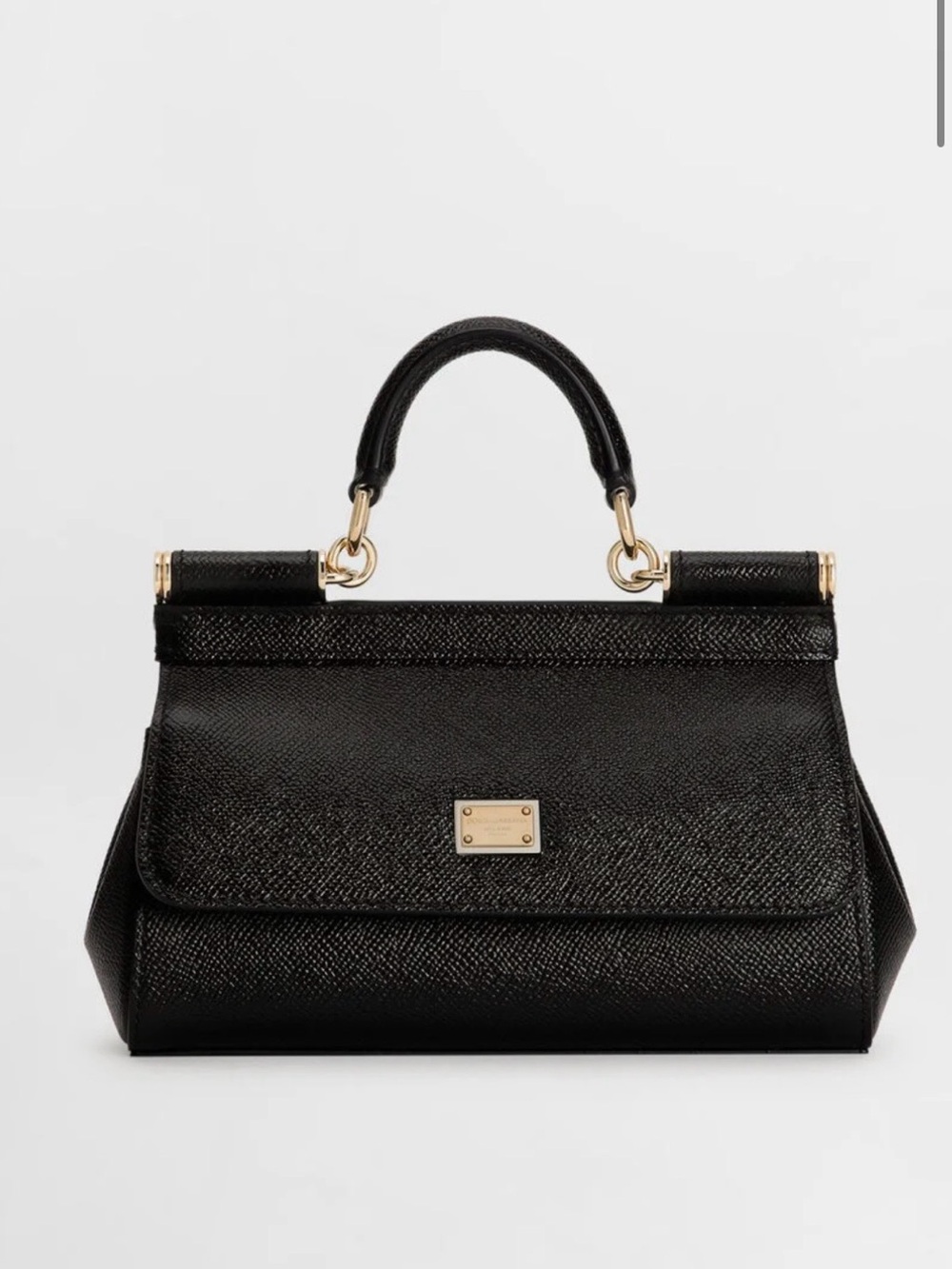 NWT - Dolce & Gabbana Black Sicily Mini Dauphine Leather Handbag